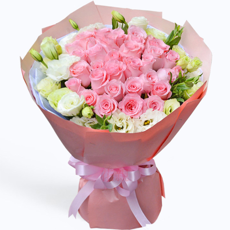 全国同城配送33粉玫瑰花束生日北京鲜花速递石家庄蒲江县新津荣县富顺