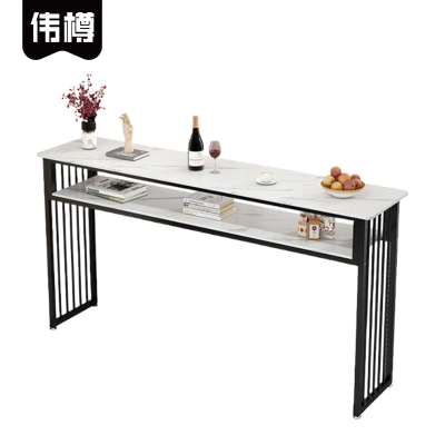 伟樽岩板吧台桌双层200*40*105cm张