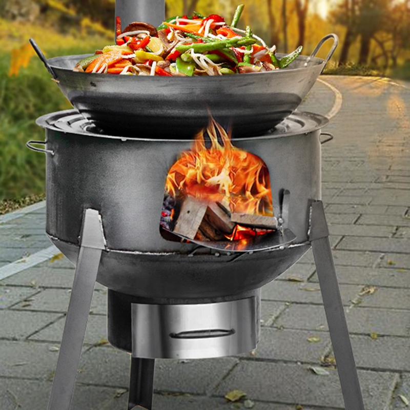 闪电客柴火灶家用烧木柴火炉子野营大锅台农村移动铁锅灶台户外地锅