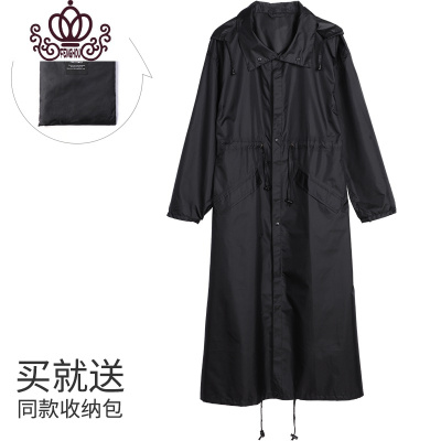 封后单人时尚潮加长款大码成人男女徒步旅行薄雨衣防雨背包风衣长外套