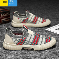 聚范男鞋夏季透气一脚蹬飞织老北京布鞋2024新款板鞋运动休闲懒人潮鞋