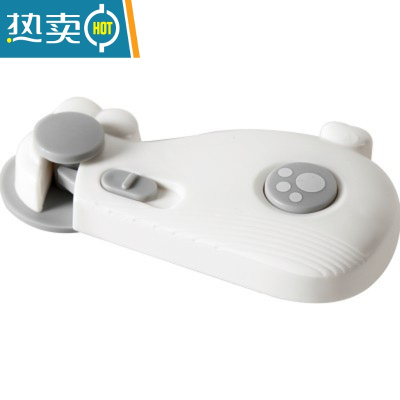 显彩双开门柜门安全锁扣对开门安全锁儿童防护冰箱锁柜子门窗户锁扣 白色房门安全扣