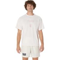 Asics男士休闲宽松版印标涤纶短袖T恤