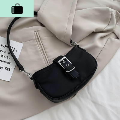 上新小包包女包2020夏天新款韩版百搭休闲洋气单肩包网红腋下包潮NEW LAKE 黑色女士单肩包