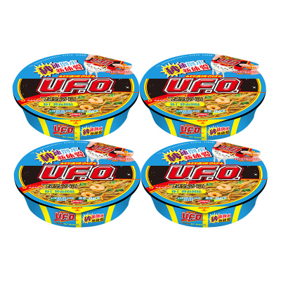 日清(NISSIN) UFO飞碟炒面 虾仁风味124g/碗 4碗装 速食 拌面 整箱 捞面 干拌面 方便面