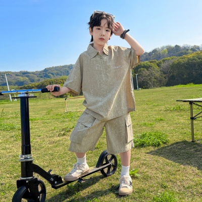 男童夏装套装2026新款儿童夏季薄款大童风韩范速干透气工装两件套