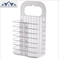 免打孔可折叠壁挂脏衣篮挂墙装脏衣服收纳筐的洗衣娄衣物蓝可挂式 三维工匠收纳篮