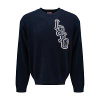 高田贤三(Kenzo)海军蓝针织毛衣男套头衫长袖圆领休闲运动潮牌嵌