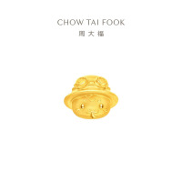 周大福蛇年生肖调皮帽子蛇本命年足金黄金转运珠配绳男女同款 EOR1296七夕礼物