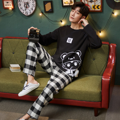 HLCOMAN男士睡衣春秋季长袖棉卡通14青少年15学生16秋夏17薄款中大童18