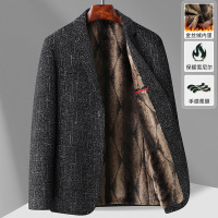 秋冬新款金丝绒保暖内胆男士休闲雪呢尔西服修身西装