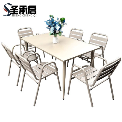 圣承启 摆餐桌椅 150长桌X6椅 套