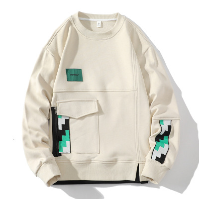 秋冬新款男士韩版宽松大码时尚有型长袖卫衣潮流圆领百搭情侣上衣