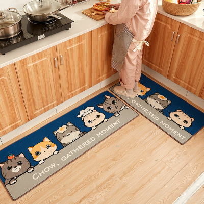 幸福派厨房地垫轻奢卡通吸水吸油地毯厨垫满铺防水耐脏厨房防滑垫脚垫子进门入户地毯