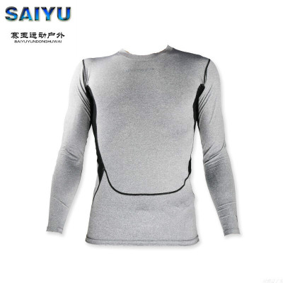 珂卡慕(KEKAMU)春季跑步运动训练健身衣速干弹力篮球打底长袖紧身衣灰色灰色长袖紧身衣S