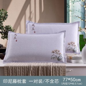 美帮汇夏季凉席枕套枕席双面加大透气成人冰丝藤席凉爽枕皮枕头套一对