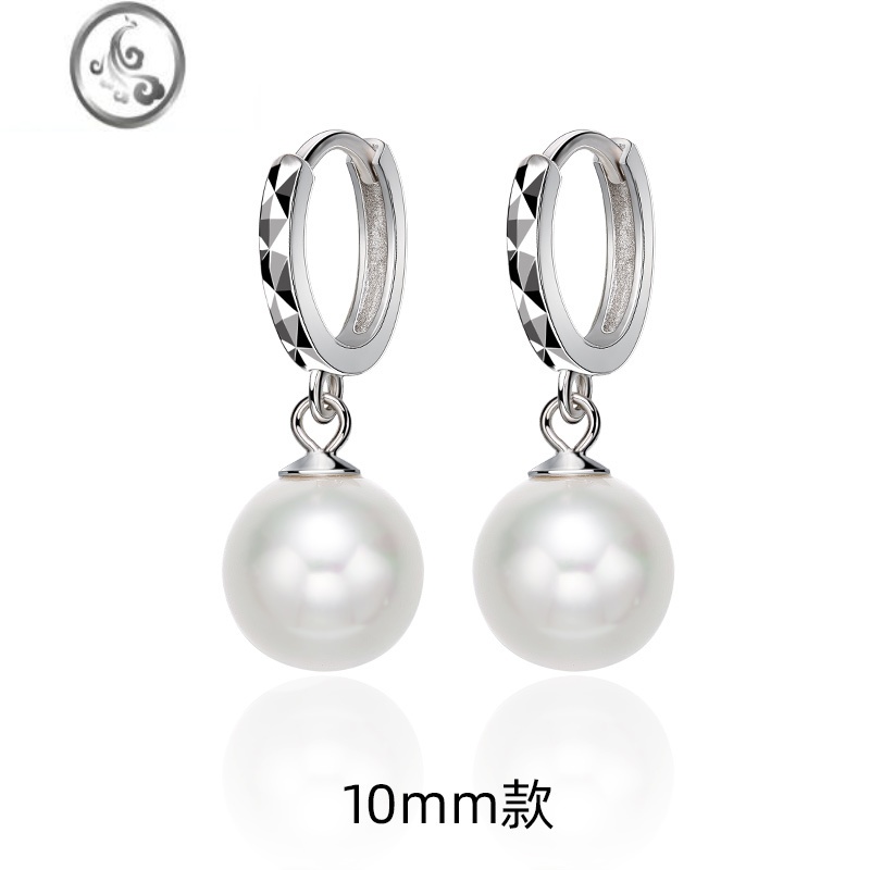 JiMi珍珠耳饰耳扣耳钉耳环女2023新款气质小众设计感高级银银耳坠