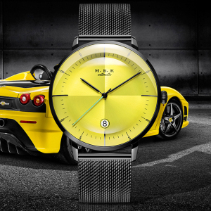 M.B.K欧美品牌法拉利系列时尚男表全自动机械表 男士简约防水简约手表男潮流单日历腕表M1008-2F
