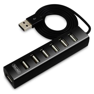 优越者(UNITEK)Y-21600.8米USB2.01分7口HUB集线器一拖七分线器USB扩展黑色