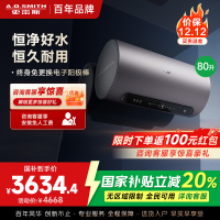 AO史密斯80升电热水器 国家补贴 金圭内胆 双棒分离速热 免换镁棒 免清洗 E80ED8