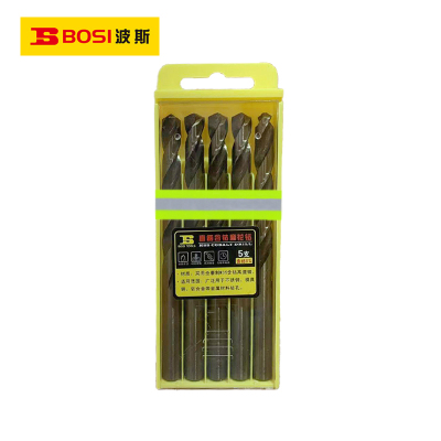 波斯(BOSI) 荧光系列直柄含钴麻花钻 7.5mm/5支 盒