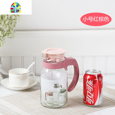 大容量冷水壶家用果汁壶凉水壶玻璃水壶可高温耐热防爆大茶壶扎壶 FENGHOU 3132绿色(1400ml)