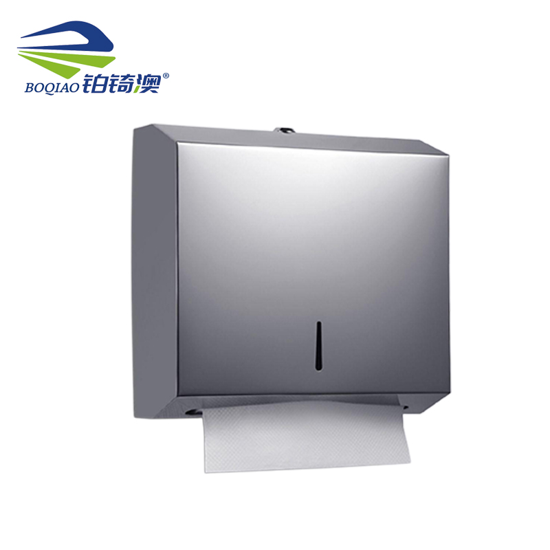 铂锜澳 304不锈钢壁挂式纸巾盒/28.3*26*10cm-方形砂钢/个
