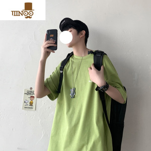 2020夏季男士T恤韩版潮流宽松圆领港风百搭情侣短袖