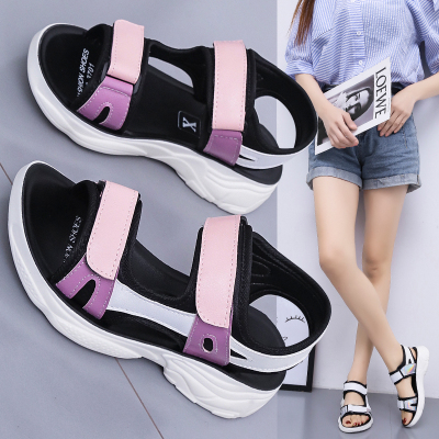 刺桐先生夏季新款凉鞋女外穿仙女风时尚百搭防滑耐磨魔术贴运动休闲沙滩鞋女