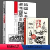 [正版]全2册 钢笔画表现技法全书入门到进阶教程 钢笔画作临摹画册静物建筑室内设计基础入门书籍钢笔画技法怎样画消失中