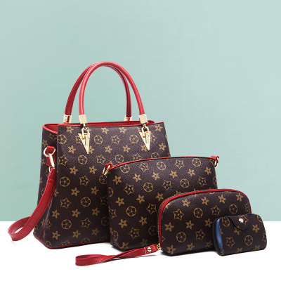 奇诺佰2020新款小香风包包女四件套女包手提包夏季简约单肩包印花子母包