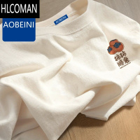 HLCOMANT恤国潮短袖男女同款2025夏季新款宽松体恤情侣半袖体恤