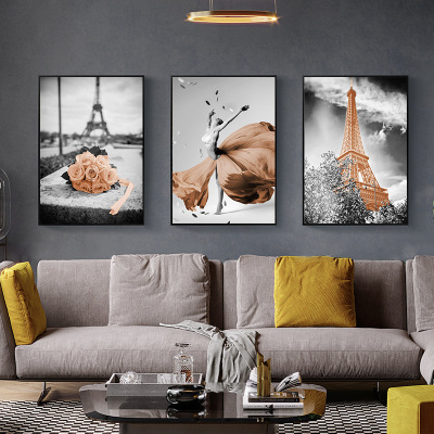 乔迁礼品现代简约风景装饰画客厅背景墙挂画北欧墙画黑白挂画轻奢三联画