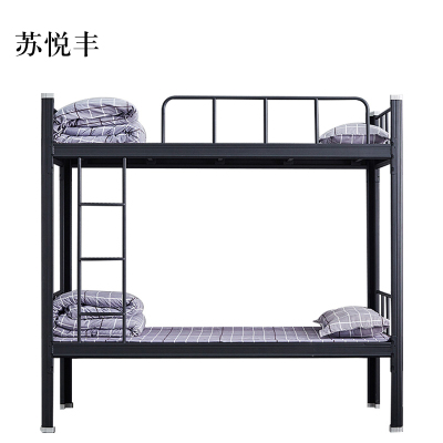 苏悦丰铁床上下床钢木床宿舍床黑色高1800长2000宽1000