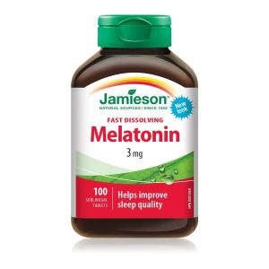 健美生Jamieson加拿大褪黑素100片睡眠片3mg退黑素助眠含服