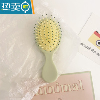 敬平随身便携公主镜皮质复古折叠镜卧室宿舍桌面台式化妆高清梳妆镜子便携式用镜 气垫梳明黄