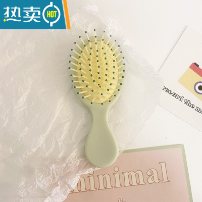 敬平随身便携公主镜皮质复古折叠镜卧室宿舍桌面台式化妆高清梳妆镜子便携式用镜 气垫梳明黄