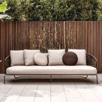 户外编绳沙发休闲庭院花园简约现代露天休闲懒人椅 三人沙发[编绳]