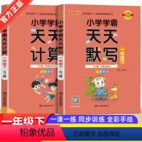 [2本套]语文+数学-苏教版 小学一年级 [正版]2024版小学学霸天天计算数学苏教版语文天天默写人教版一年级下册套装2