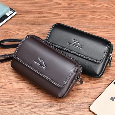 袋鼠腰包男士穿腰带大容量老年人腰包手包