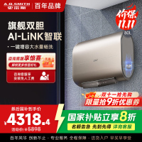 史密斯80升电热水器 家用 双胆扁桶 纤薄黑科技 大屏触控 双擎速热 E80HGDWi一级能效 储水式