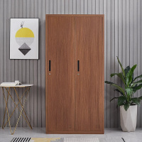 钢制文件柜木纹铁皮柜资料柜书柜财务凭证档案柜员工储物柜更衣柜 双开门 个