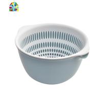 洗菜盆水果北欧风格塑料厨房客厅双层家用菜篮创意果篮 FENGHOU 大号浅灰色洗菜篮洗菜篮