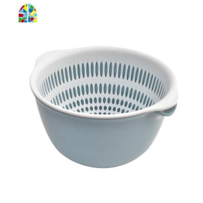 洗菜盆水果北欧风格塑料厨房客厅双层家用菜篮创意果篮 FENGHOU 大号浅灰色洗菜篮洗菜篮