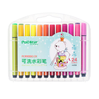 齐心 PLMK0063-24 波乐熊可洗水彩笔 混色