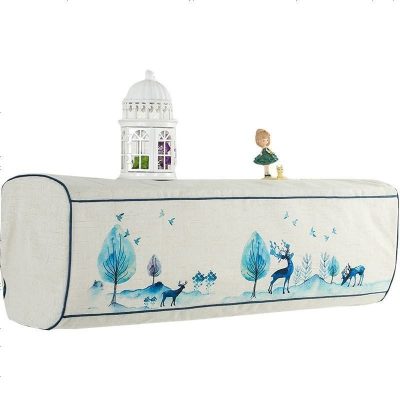 布莱梦全包挂式空调罩内胆式空调套田园空调防尘罩布艺室内机空调罩子鹿乡90*22cm