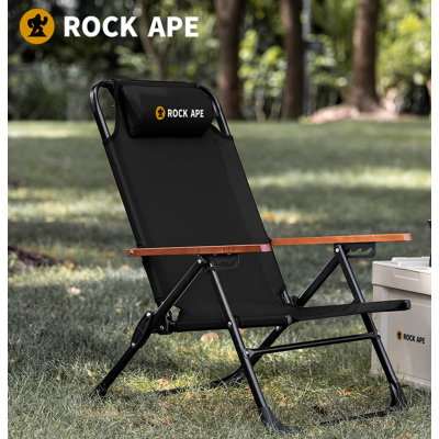 洛克猩球带头枕扶手可调节高背克米特椅黑色RAC0033