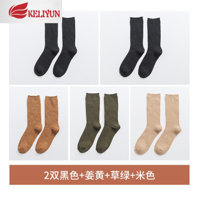 可莉允长袜女潮堆堆袜女秋冬中长筒潮流长款配马丁靴的袜子高腰韩版外穿袜子