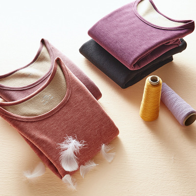 男士加厚款驼绒保暖内衣内穿防寒中老年人秋衣秋裤妈妈装厂家