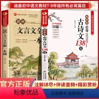 [全套2册]必背古诗文+文言文全解 [正版]2024初中文言文全解全练一本通人教版译注与赏析初中生必背古诗词138篇和古